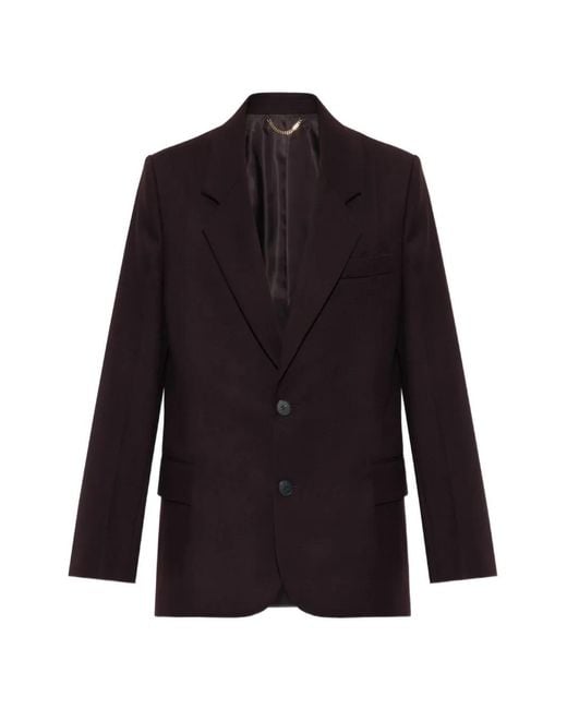 Victoria Beckham Blue Double-Vent Wool Blazer