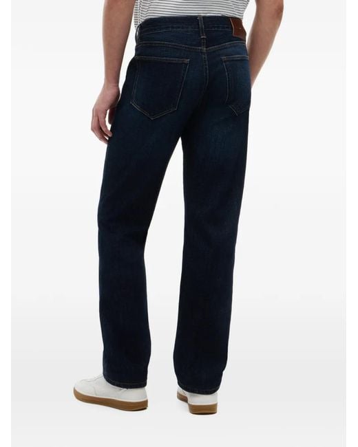 Tommy Hilfiger Blue Logo-Patch Straight-Leg Jeans for men