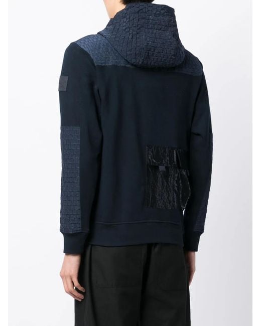 Paul & Shark Blue Stand-Up Collar Hooded Jacket for men