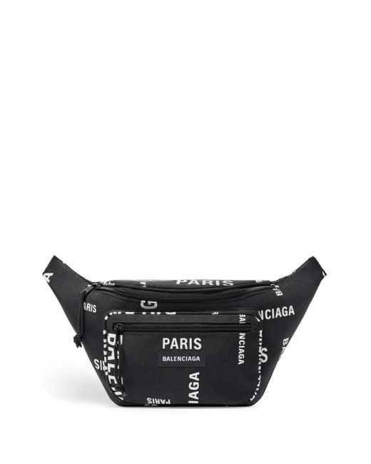 Balenciaga Black Explorer Logo-print Belt Bag for men