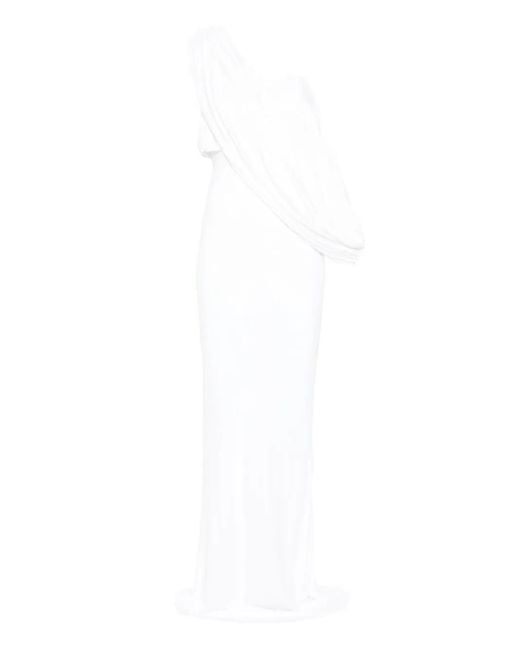 Christopher Esber White Aiba Draped Maxi Dress