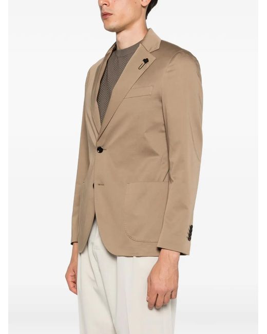 Lardini Natural Button-Up Blazer for men