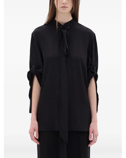 Ann Demeulemeester Black Dien Lavallière Neck-Tie Shirt