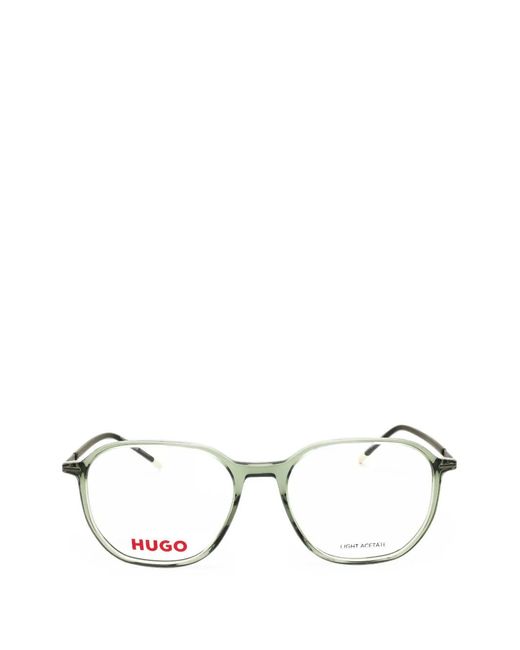 HUGO Natural Geometric-Frame Glasses for men
