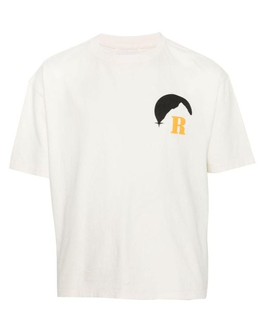 Rhude White Cotton T-shirt for men