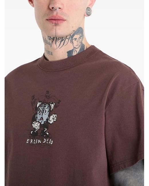 Brain Dead Purple Time Is Nigh Graphic-Print T-Shirt for men