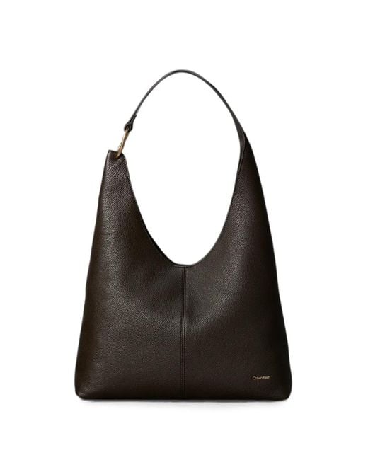 Calvin Klein Black Grainy-Texture Shoulder Bag