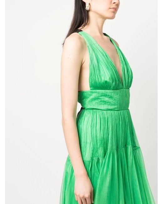 Abito Da Sera Ozana Con Scollo A V di Maria Lucia Hohan in Green