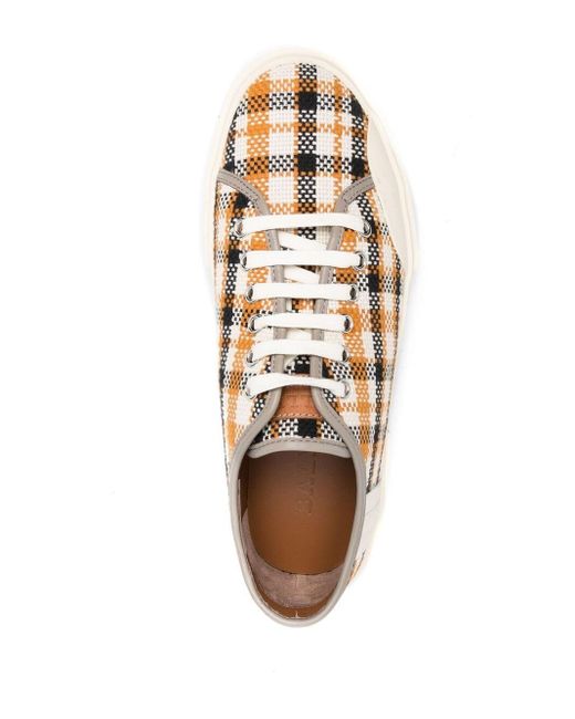 Bally Leer Geruite Sneakers voor heren - Lyst