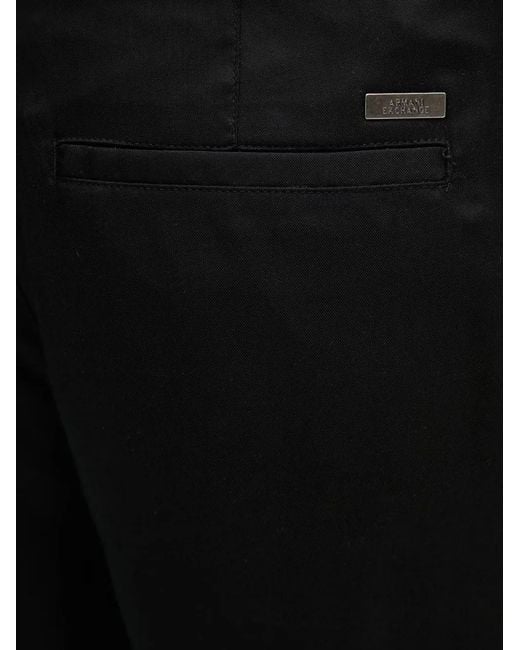 ARMANI EXCHANGE Black Logo-Plaque Elasticated-Waist Shorts for men