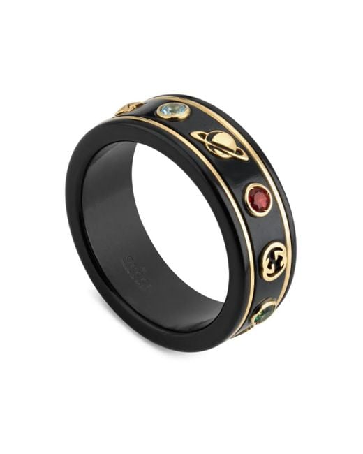 Gucci 18Kt Geelgouden Icon Ring Met Topaas in het Black