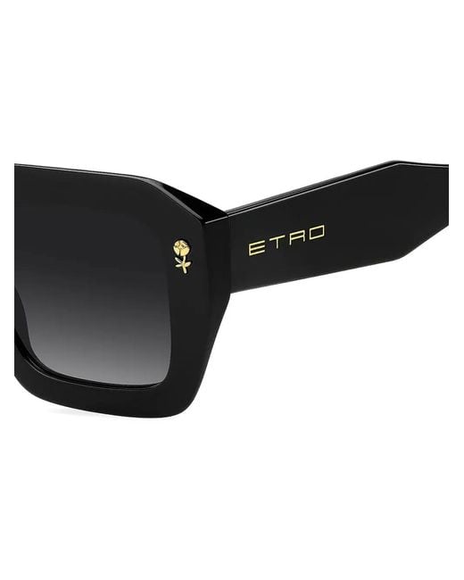 Etro Black Flower Geometric Sunglasses