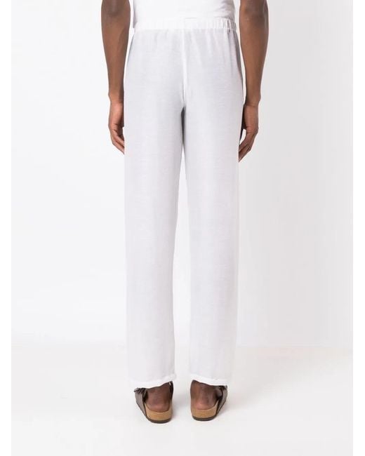 Amir Slama White Elasticated Straight-Leg Trousers for men
