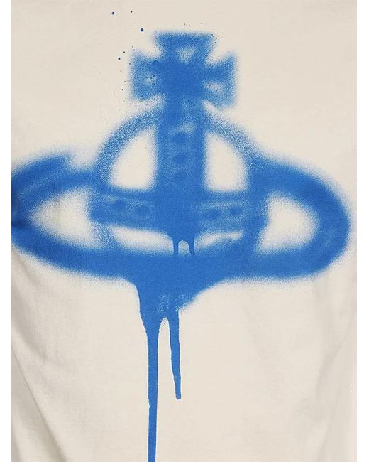 Vivienne Westwood Blue Cotton Graphic-Print T-Shirt