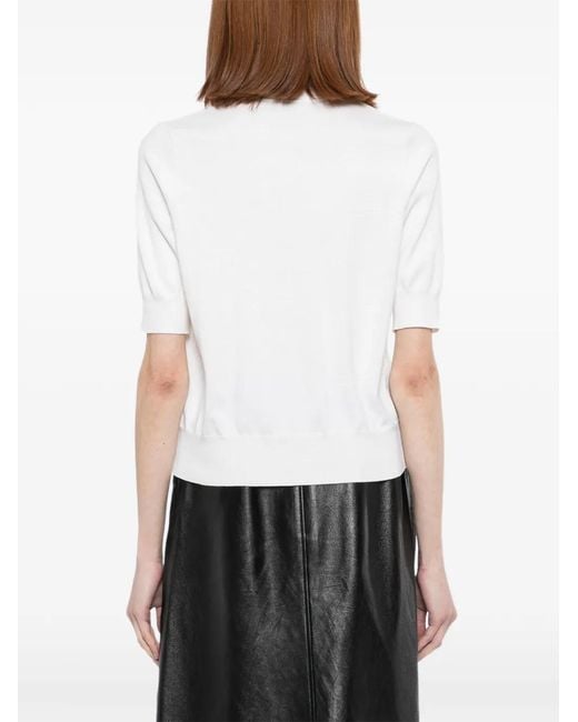 T-Shirt À Manches Courtes N.Peal Cashmere en coloris White