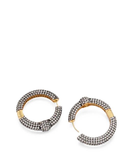 Poche Paris White Harmony Crystal Hoop Earrings