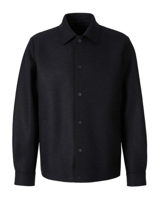 Harris Wharf London Hemdjacke mit Druckknöpfen in Blue für Herren