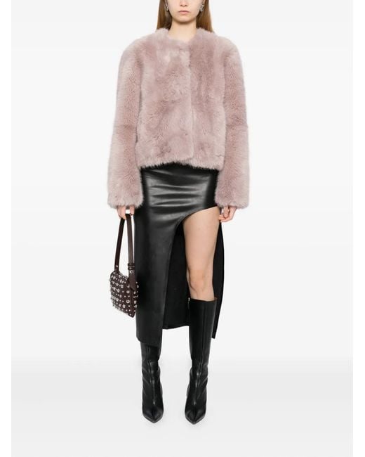 Stand Studio Pink Halle Collarless Jacket