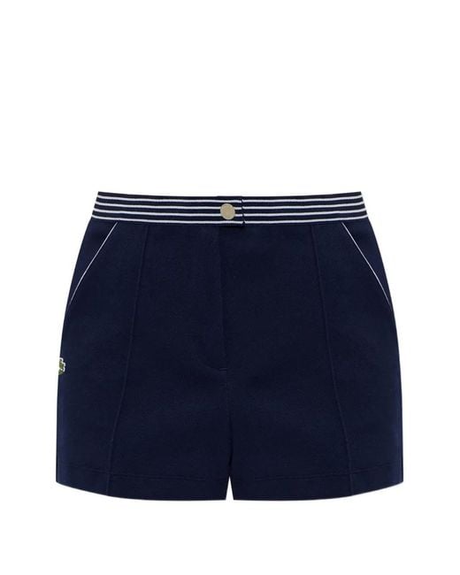 Lacoste Blue Short À Bords Rayés