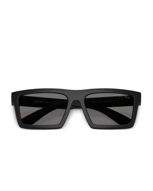 Prada Linea Rossa Gray Rectangle-Frame Sunglasses for men