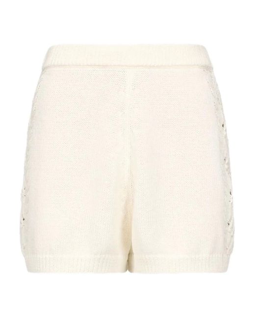 Loulou de Saison White Andel Crochet-Detail Shorts