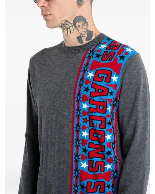 Comme des Garçons Blue Scarf-Detailed Top for men