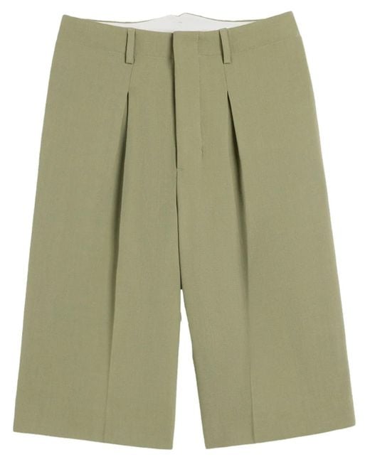 AMI Green Knee-Length Tailored Shorts