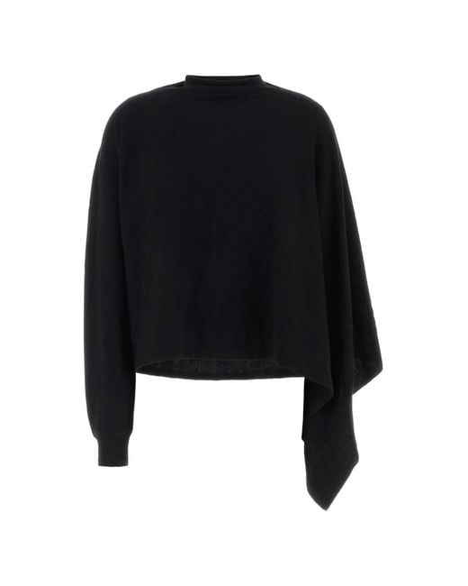 Jil Sander Black Draped-Detail Sweater