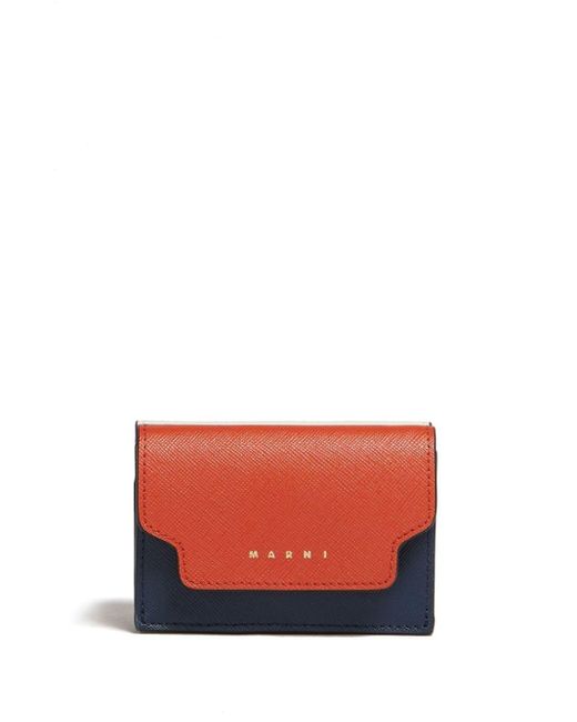 Marni Red Tri-fold Leather Wallet