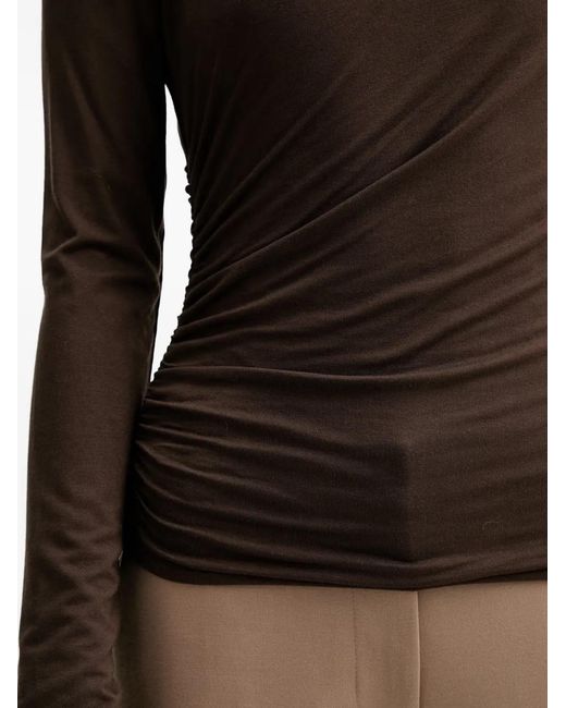 Guess Brown Kassade One-Shoulder Long-Sleeve Top