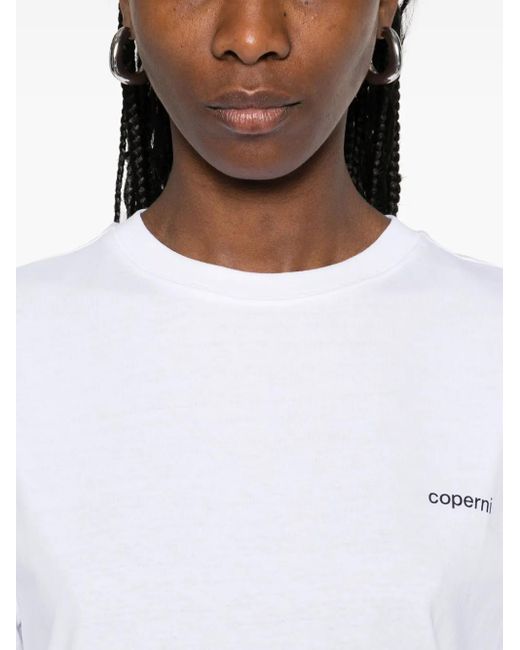 Coperni White Classic Fit Cotton T-Shirt With Subtle Logo