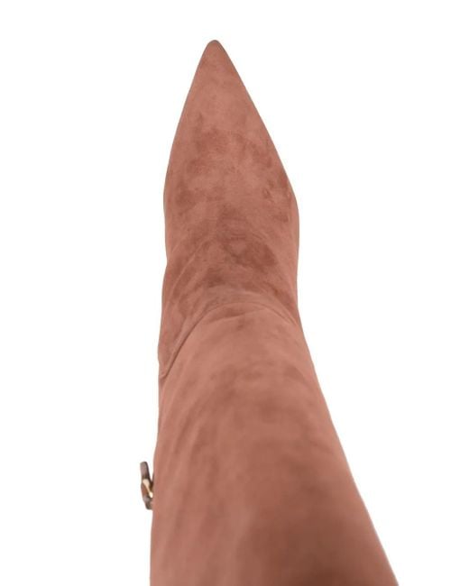 Stuart Weitzman Brown Pointed-Toe High-Heel Boots