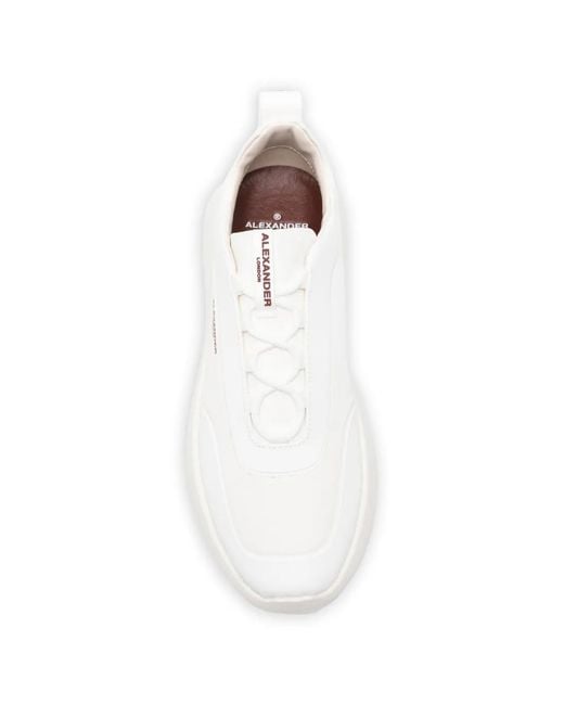 Alexander Smith White Eclipse Panelled Leather Sneakers for men