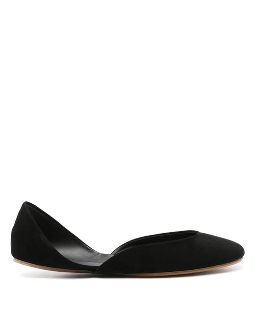 The Row Black Suede Ballerinas