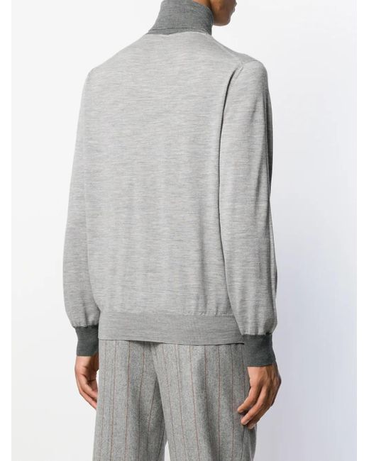 Brunello Cucinelli Gray Turtleneck Jumper for men