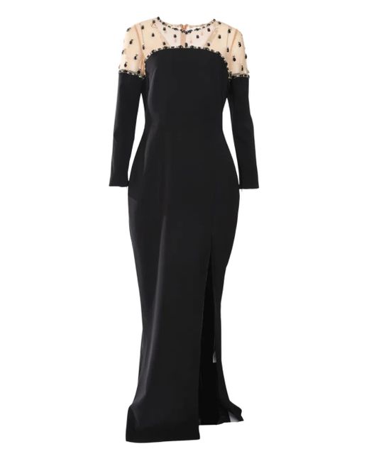 Marchesa Black Crepe Gown Dress