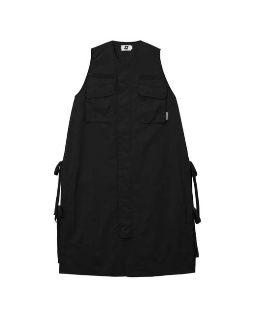 Izzue Black Crew-Neck Sleeveless Midi Dress