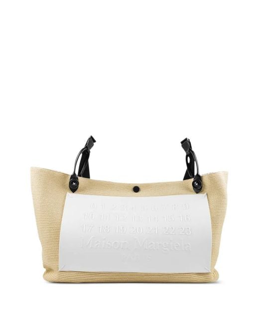 Maison Margiela White Logo-Patch Tote Bag
