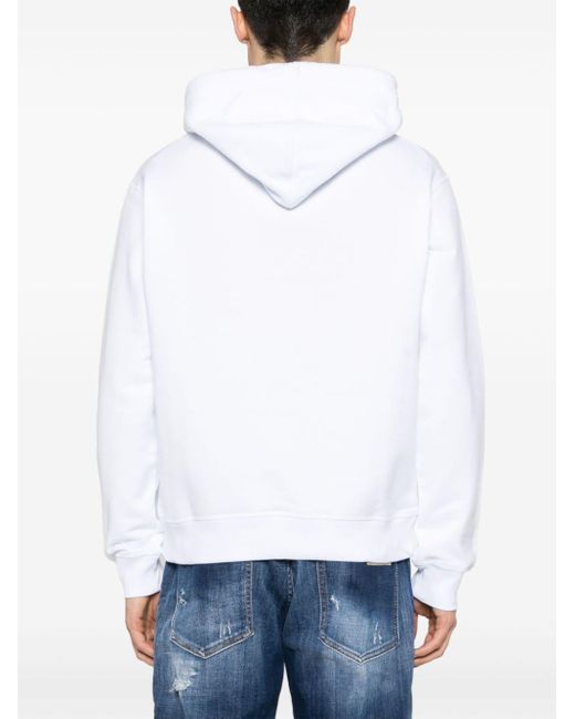 DSquared² White Graphic-print Cotton Hoodie for men
