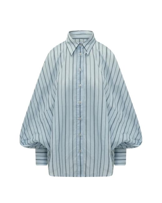 SOSUE Blue Striped Long Sleeve Blouse