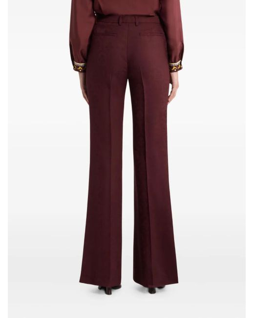 Etro Purple Hose Mit Paisley-Jacquard