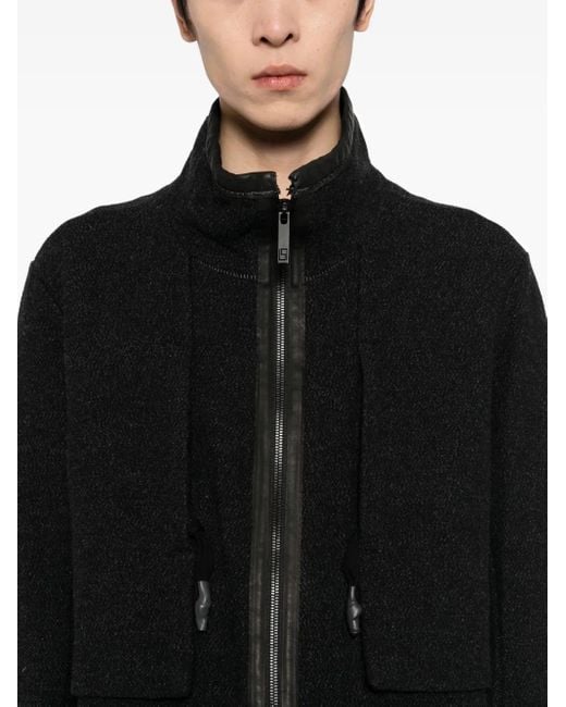 69 by Isaac Sellam Black Zip-Up Jacket for men