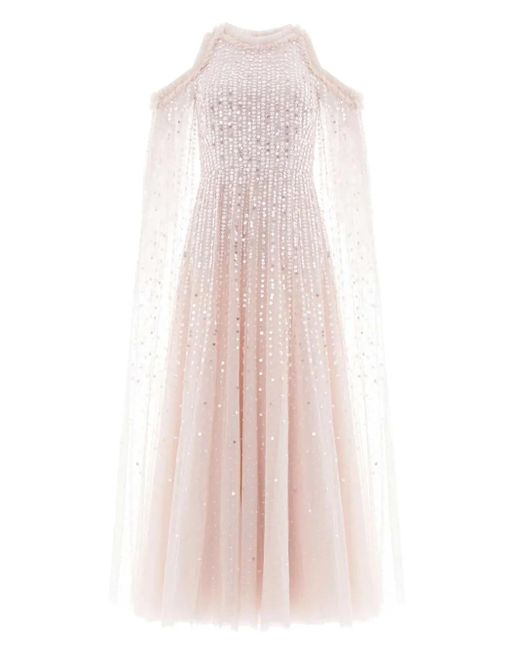 Needle & Thread Pink Moonlight Sequin-Embellishment Midi Dress