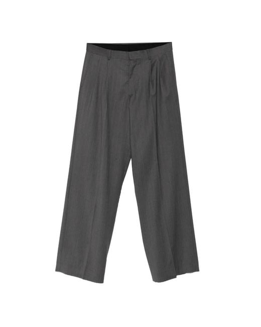 sunflower Gray Pinstripe Pleated Trousers for men