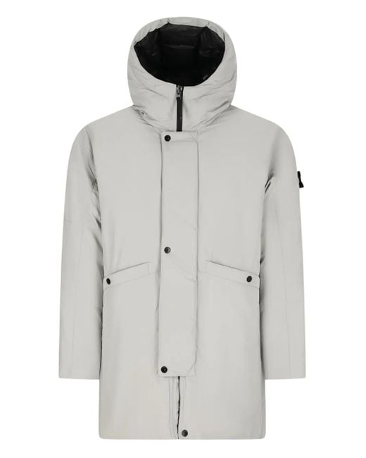 Stone Island Gray Hooded Parka Coat for men