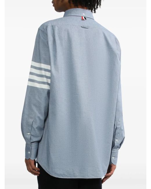 Thom Browne Blue Structured Long-Sleeve Button-Down Shirt for men