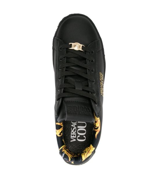 Versace Black Court 88 Leather Sneakers
