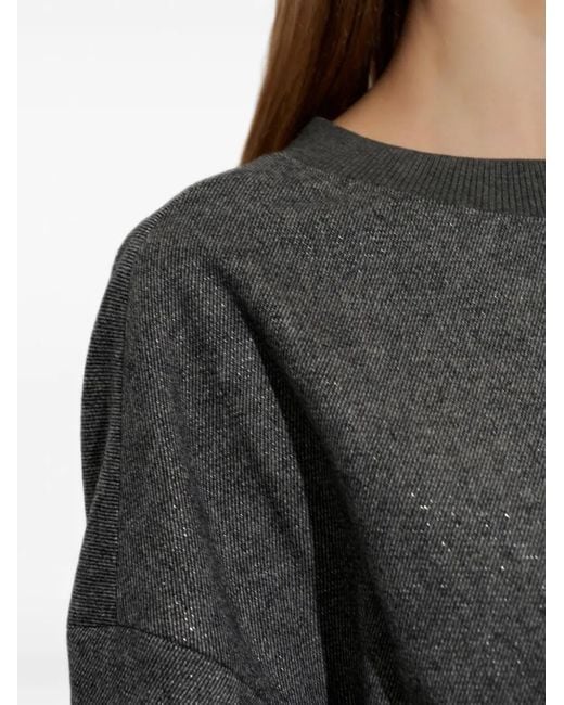 Emporio Armani Gray Lurex-Thread Top