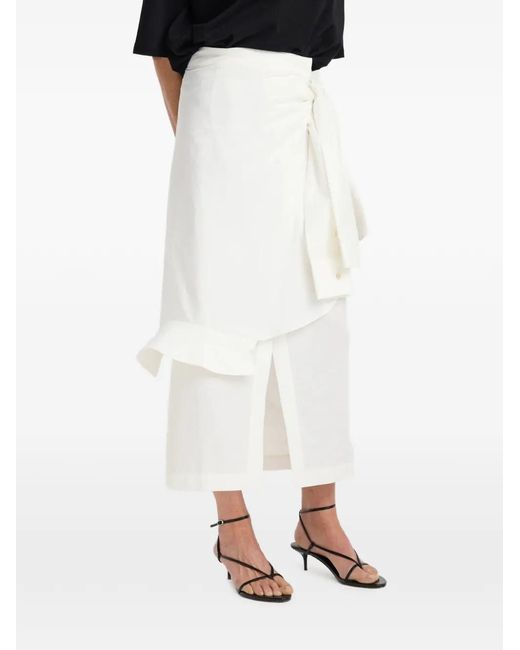 Rohe White Shirt-Wrap Detailed Maxi Skirt