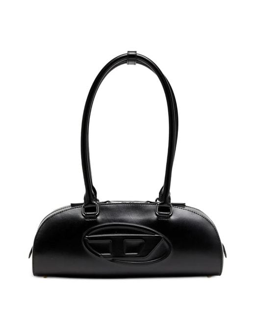 DIESEL Black 1Dr Dome Leather Shoulder Bag